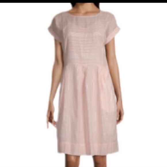 PEYTON & PARKER Dresses & Skirts - NWT PEYTON & PARKER Pink Silver Stripe English Country Garden Midi Dress Sz: S
